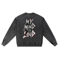 Snow Wash Oversized Crewneck Cotton Sweatshirt