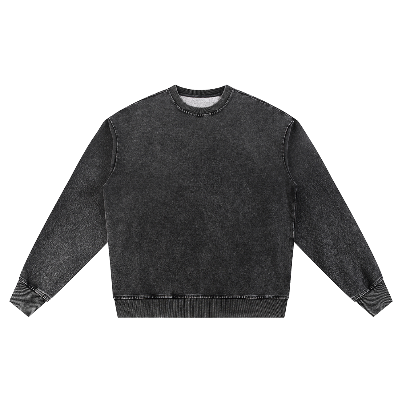 Snow Wash Oversized Crewneck Cotton Sweatshirt