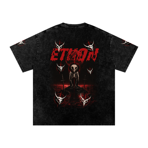 Bloody Owl Snow Washed Oversized Cotton T-Shirt