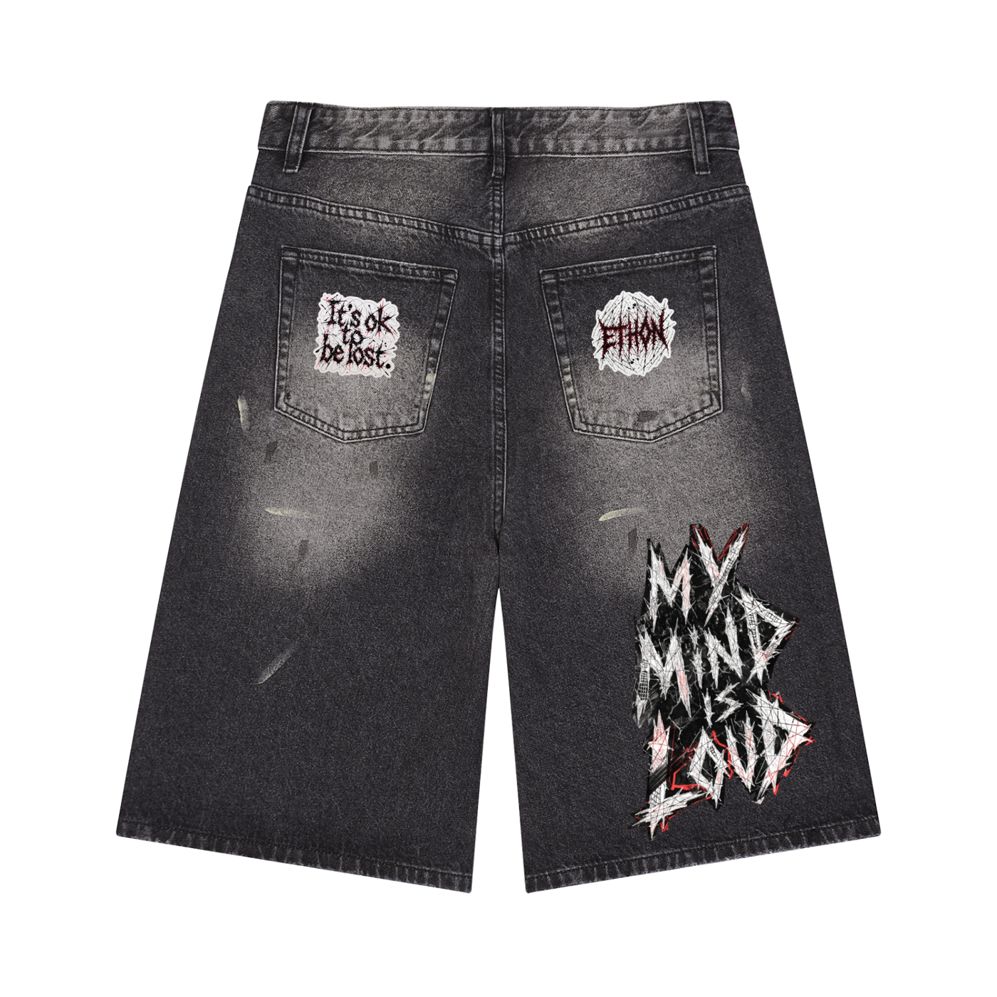 Men’s Vintage Wash Wide Leg Denim Shorts